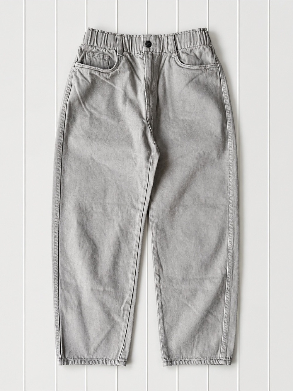 H&M Woman Denim Relax Balloon High Rise Elastic Waist Jeans US6 Classic Preppy